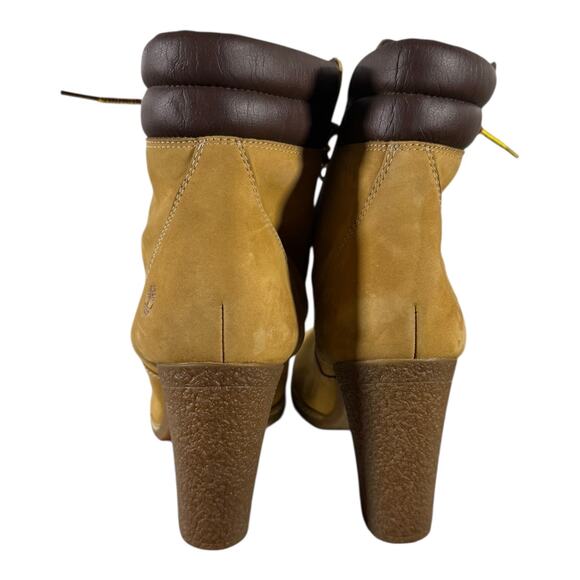 Timberland Tillston A1KJH Women’s Size 10 Wheat Nubuck Waterproof Heeled Boots - Picture 4 of 7